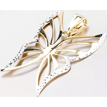 Přívěsek Dámský přívěsek zlato mix 585 motýl s gravírováním 43-2487