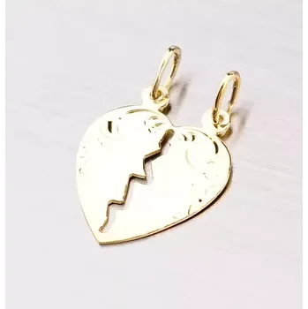 Přívěsek Přívěsek žluté zlato 585 srdce pro zamilovaný pár 43-2485