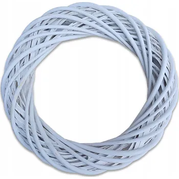 Věnec VĚNEC Z PROUTÍ 30 CM BÍLÝ PŘÍRODNÍ KORPUS SILNÉ PROUTÍ