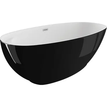 Vana Polimat Akrylátová volně stojící vana Kivi 165x80 Rozměry (cm): 165x75, Barva vany: Bílá / černá lesk