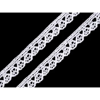 Krajka Bavlněná krajka paličkovaná šíře 10; 14 mm, barva 1 (10 mm) bílá