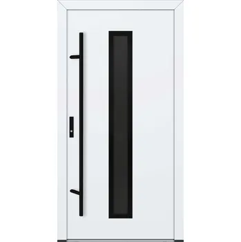 Vchodové dveře Hahn-Türke Vchodové dveře DS82-M21 grafitově šedé sklo Barva: Bílá, Směr otevírání: Pravé, Dovnitř, Celkové rozměry: 1000x2100mm