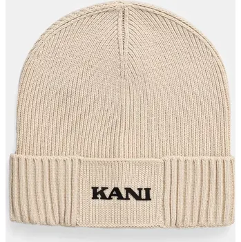 Čepice Čepice Karl Kani béžová barva, z tenké pleteniny, 70200013 01X, vel. ONE SIZE