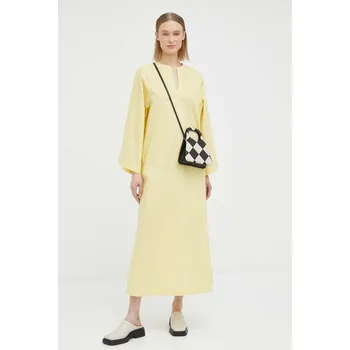 Dámské oblečení Bavlněné šaty By Malene Birger Q71873017 žlutá 10X, vel. 34