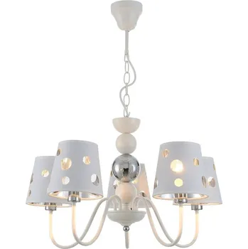 Lustr Batley bílý 5-ramenný glamour do obýváku a jídelny Ledea 58 cm