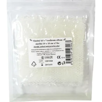 Krytí na ránu Steriwund Mastný tyl s Vaselinum album sterilní 10 x 10 cm 5 ks