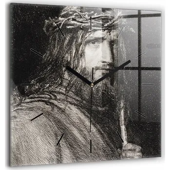 Hodiny Skleněné hodiny Sklo Nástěnné Tiché ručičky Kuchyně Obrázek Ježíš Kristus