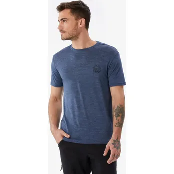 Pánské tričko SIMOND Pánské turistické merino tričko Travel 500 L MODRÁ