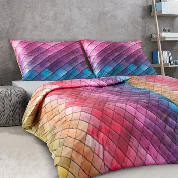 Povlečení Povlečení satén Geon Kosočtverce 140x200, 70x90 cm