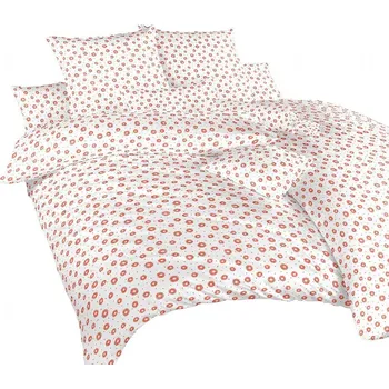 Povlečení Povlečení krep Anežka lososová na bílém 140x200, 70x90 cm