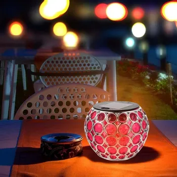 Stojací lampa Barevná solární lampa - růžová