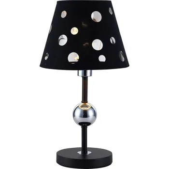 Lampička Noční stolní lampa glamour Batley černá s kovovým stínidlem do ložnice a obývacího pokoje Ledea 44 cm