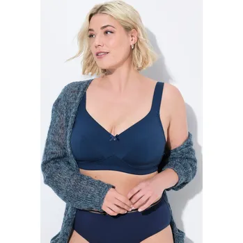 Podprsenka Ulla Popken, Plus size Jemná podprsenka, bez kostic, široká ramínka, košíčky C-E pro plnoštíhlé nadměrná velikost, 832324139-1093, modrý, 100D, Nadměrné velikosti, Plus size oblečení, Oblečení pro boubelky, Oblečení pro baculky, Oblečení pro plnoštíhlé, O