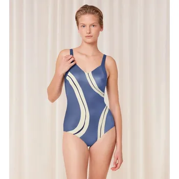 Dámské plavky Dámské jednodílné plavky Summer Allure OP modré/ecru - Triumph 42B