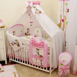 Postýlka s matrací a klasickou lůžkovinou - 15 dílná barva lůžkoviny: zoo růžové