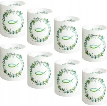 Svícen Dekorativní obal / ozdoba na svíčky ke křtu, svaté přijímání, 8 ks