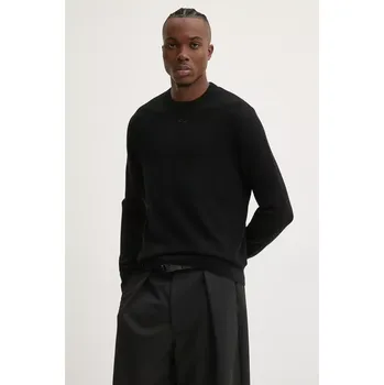 Pánský svetr Vlněný svetr Diesel K-VIERI pánský, černá barva, lehký, A12436.0GEAY 99X, vel. L
