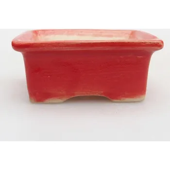 Květináč Keramická bonsai miska 6 x 4,5 x 2,5 cm červená