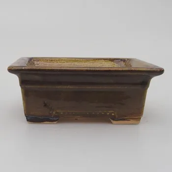 Květináč Keramická bonsai miska 11,5 x 9,5 x 5 cm šedá