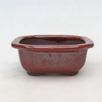 Květináč Keramická bonsai miska 10 x 8 x 4 cm hnědá