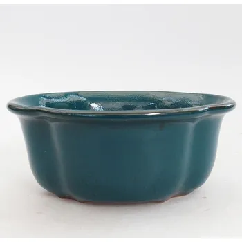 Květináč Keramická bonsai miska 14 x 11,5 x 6 cm zelená