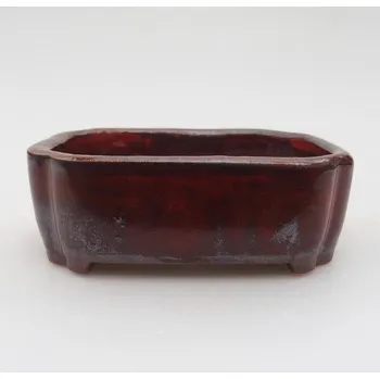 Květináč Keramická bonsai miska 9,5 x 7,5 x 3,5 cm červená