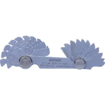 ACCUD 925-062-52 závitové měrky, metrické 60° / WHITWORTH 55° ( 0.25-6.0mm, 4-62mm ) 52ks 925-062-52