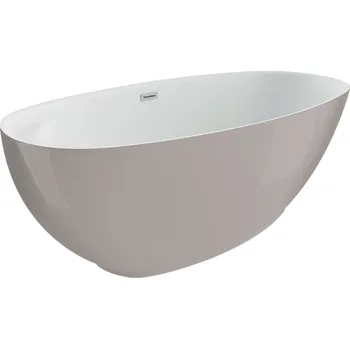 Polimat Akrylátová volně stojící vana Kivi 165x80 Rozměry (cm): 165x75, Barva vany: Bílá / šedá popelavá lesk