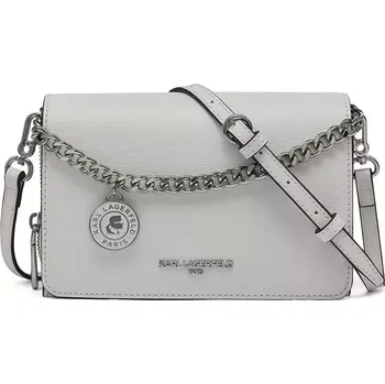 Kabelka KARL LAGERFELD dámská kožená kabelka crossbody LOURDES šedá