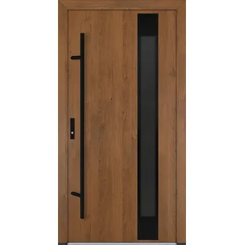 Vchodové dveře Hahn-Türke Vchodové dveře DS82-M24 mléčné sklo Barva: Winchester, Směr otevírání: Levé, Ven, Celkové rozměry: 880x2080mm