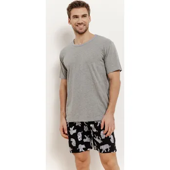 Pánské pyžamo 3412 PÁNSKÉ PYŽAMO CLARK S-2XL grafitová melanž XL