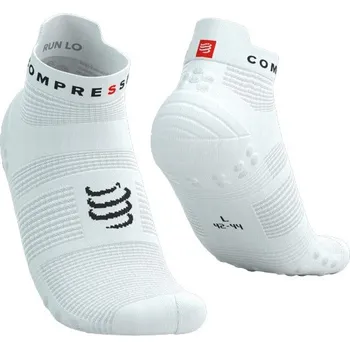 Pánské ponožky Compressport ponožky Pro Racing Socks V4.0 Run Low white black T4