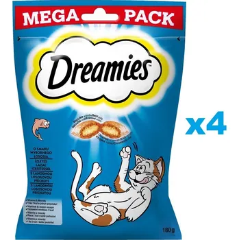 Pamlsek pro kočku DREAMIES Mega Pack 4x180 g pochoutka s chutí lahodného lososa pro kočky