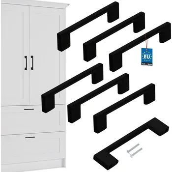 Nábytkové kování Nábytková úchytka klasická moderní černá matná 96 mm sada 6 ks. - 96 mm \ matná černá