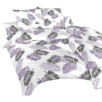 Povlečení Povlečení bavlna Peříčka fialová 140x220, 70x90 cm