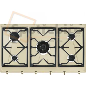 Varná deska Smeg SRV896POGH Colonial plynová deska krémová