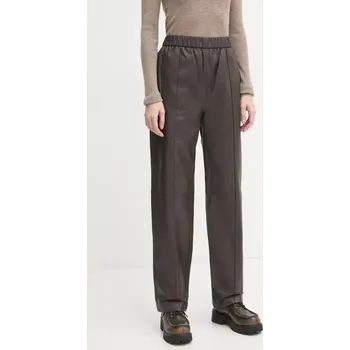 Dámské kalhoty Kožené kalhoty 2NDDAY Jimone dámské, hnědá barva, jednoduché, high waist, 2251561672 89X, vel. 36