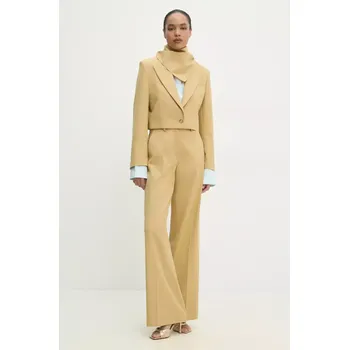 Dámské sako Crop sako se šátkem Answear.LAB žlutá barva WS25.KZD008 11X, vel. XL