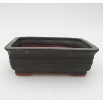 Květináč Keramická bonsai miska 13 x 9 x 4,5 cm šedá