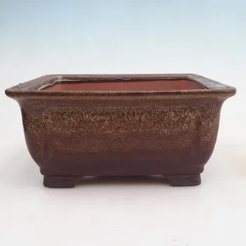 Květináč Bonsai miska 23 x 23 x 10,5 cm hnědá