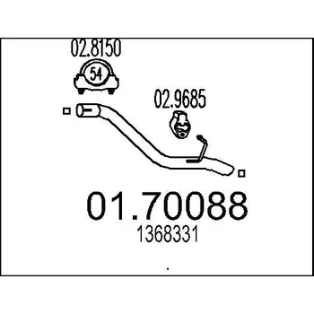 Výfukový systém Výfuková trubka MTS 01.70088