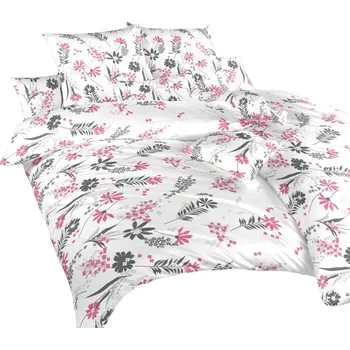 Povlečení Povlečení bavlna Agáta růžová na bílém 140x220, 70x90 cm