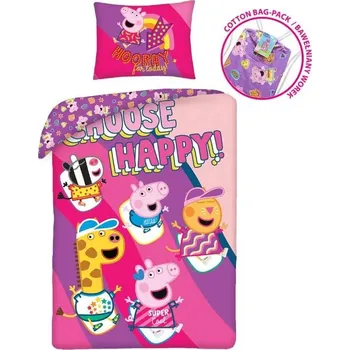 Povlečení 100% BAVLNA - povlečení a vak PEPPA 2V1