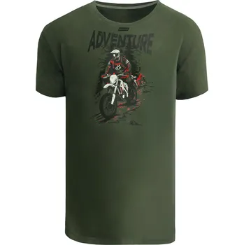 Pánské tričko Tričko MotoZem Adventure zelené