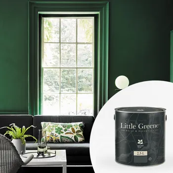 Olej na dřevo Little Greene Barva na okna - Vnitřní - Polomatná - 2,5L - Intelligent Satin Vyberte odstín:: Grey Moss (234)