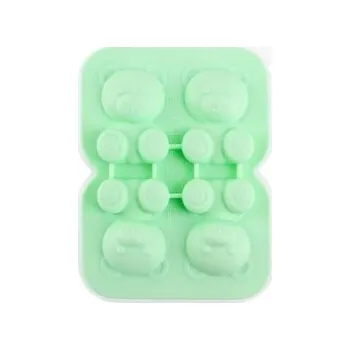 Tvořítko na led FORMA SILIKON NA LED MEDVÍDEK 14,5X11X3CM ZELENÁ