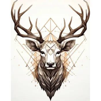 Obraz Foto obraz na plátně - Jelen na bílém pozadí - P/4030/1047