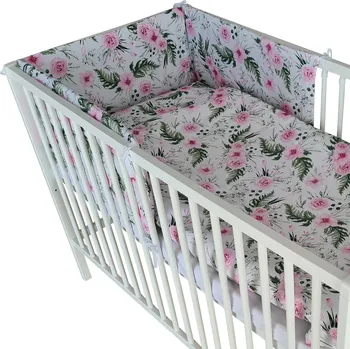 Dětská postýlka Postýlka + matrace + lůžkovina Top 5 KYTIČKY Druh matrace: kokos pohanka matrace 60x120x11 cm