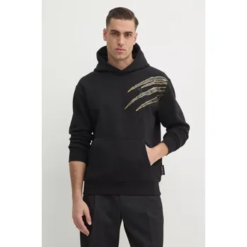 Pánská mikina Mikina PLEIN SPORT pánská, černá barva, s kapucí, s potiskem, SAEC MJB3588 STE001N SAEC.MJB3588.STE001N 99A, vel. XL