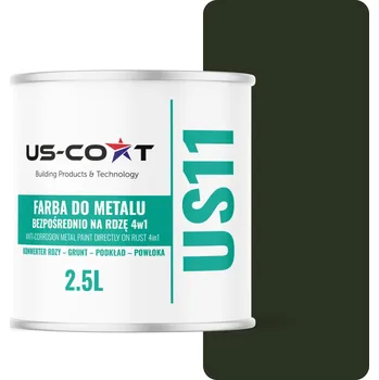 barva na kov US-Coat 2,5 l antikorozní akrylová Barva na kov ZELEŇ ZELENÁ RAL6007 matná